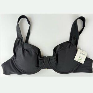 Black Underwire Bikini Top XL NWT George Molded Cups Supportive Swimwear Top